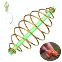 10 pcsset new style explosion method leader olive fishing bait stainless steel feeder hanging tackle spring lure