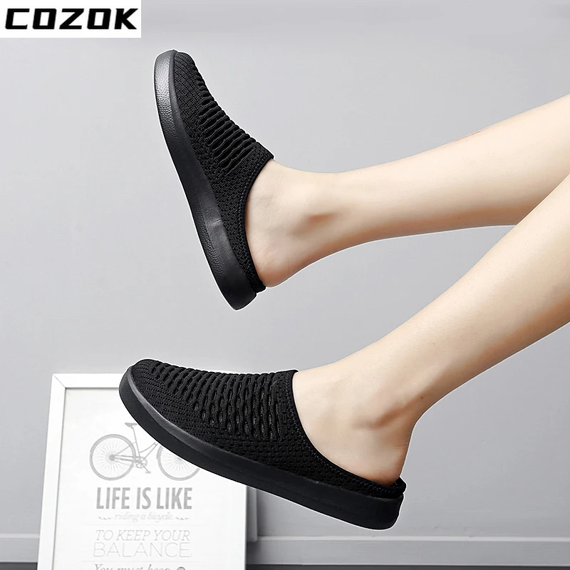 Women Sandals Half Drag Loafers Breathable Girls Walking Shoes Leisure Daily Casual Slippers Women Big Size 42 Ladies Slides