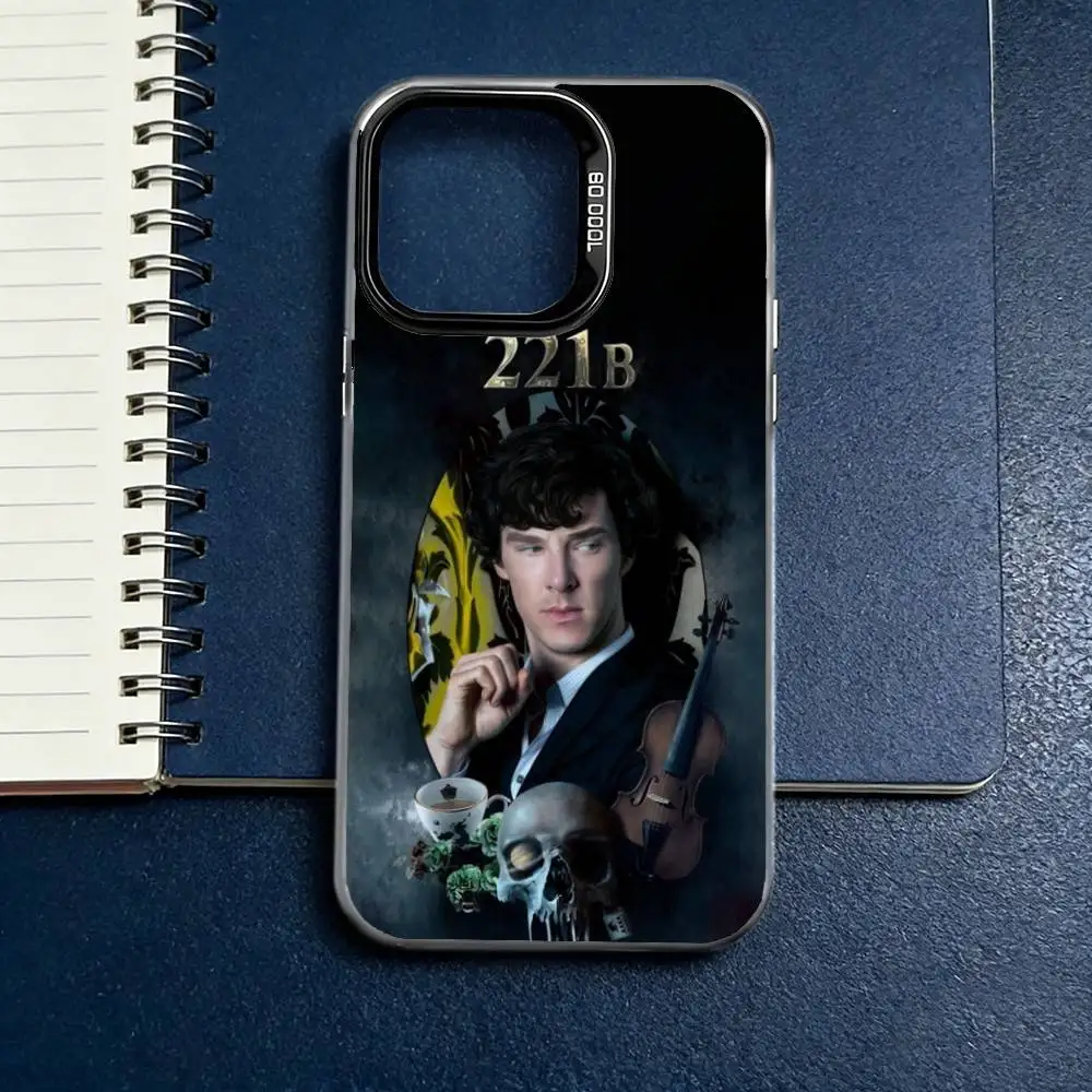 Фото Чехол для телефона S-Sherlock H-Holmes для iPhone 17, 16, 15, 14, 13, 12, 11 Plus, Pro Max, XS, цветной, серебристо-черный №3