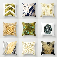 2022 new tropical leaf flower green yellow pillow case home decor luxury designer modern decorative sofa couch art cushion cover