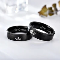 yw gairu simple 2pcs gold 18k titanium steel crown couple matching ring trendy party lovers woman jewelry hot sale 2022