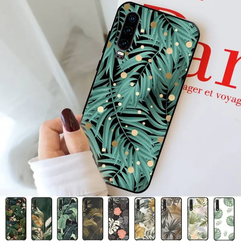 

Palm tree Leaves Plant Phone Case for Huawei P30 40 20 10 8 9 lite pro plus Psmart2019