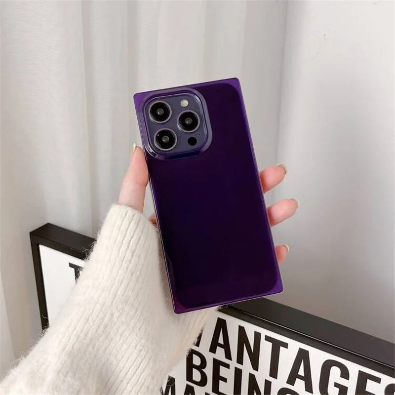 Square Laser Case for iPhone 14 13 Pro Max 11 12 14 Plus Clear Luxury Glitter Conch Stripes Silicone Cover for iPhone 12 Pro Max