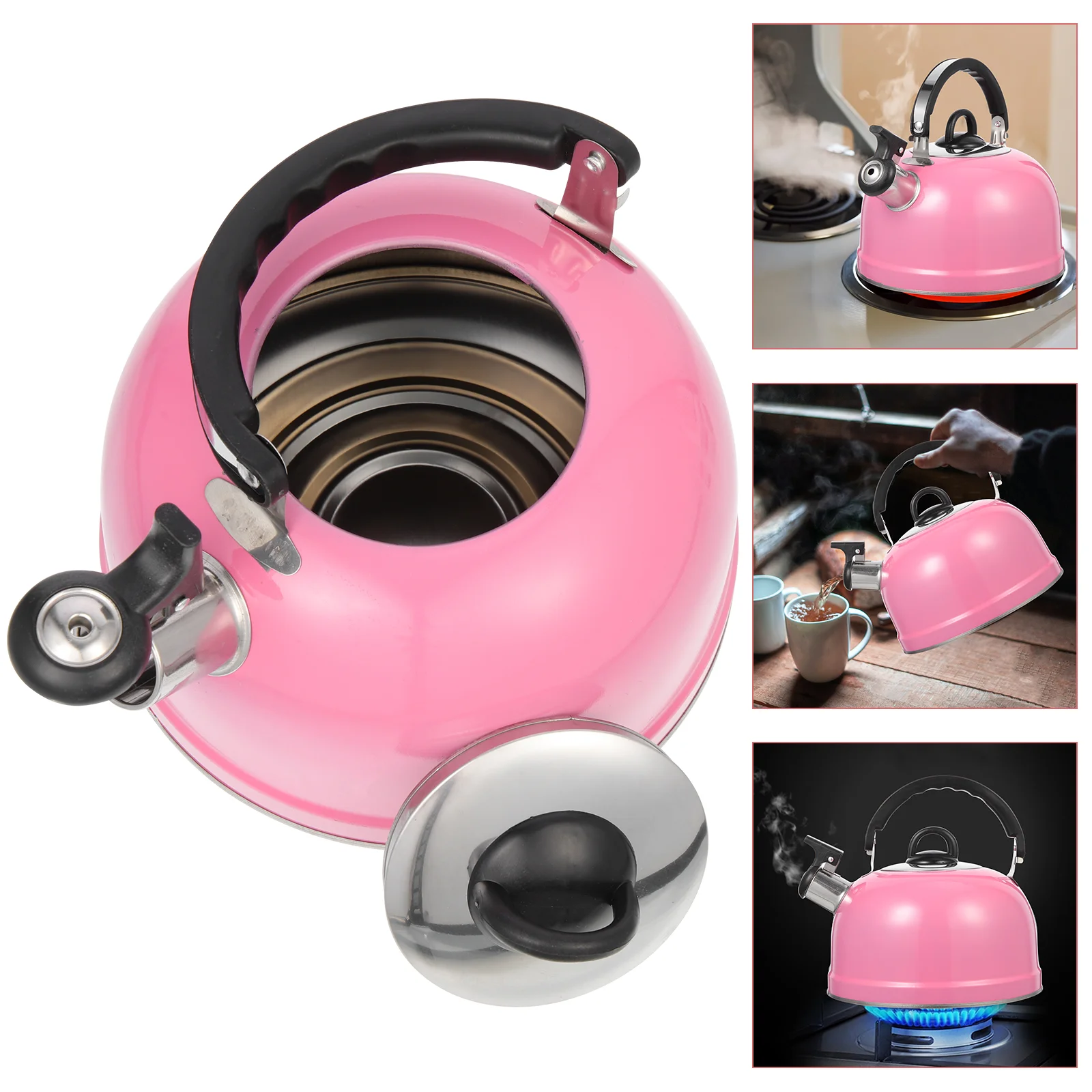

Heating Tea Pot Loose Leaf Kettle Water Stovetop Whistling Induction Cooktop Stainless Steel Teakettle Gas Teapot