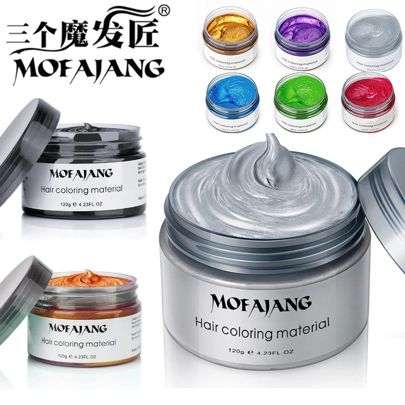 Mofajang цветная Восковая краска для волос, помада для укладки, серебряная краска для волос, серая одноразовая натуральная краска для волос, сильный гель-крем, краска для волос для женщин и мужчин