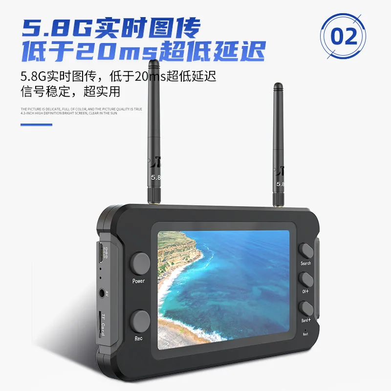 5 8G FPV монитор с DVR 40CH 4 3 дюймовый ЖК-дисплей 16:9 NTSC/PAL автоматический поиск