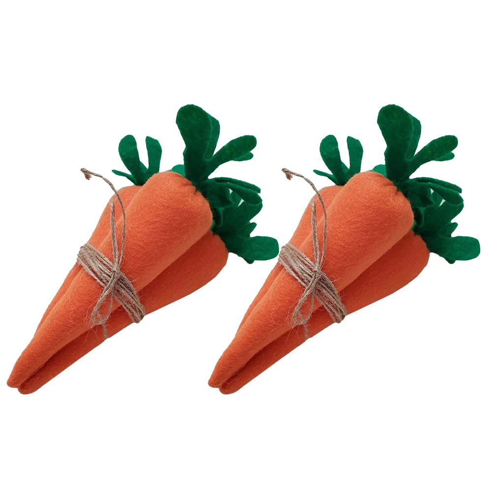 

6 Pcs Plastic Carrot House Ornaments Festival Decor Home Decor Carrot Props Mini Fake Vegetables Props