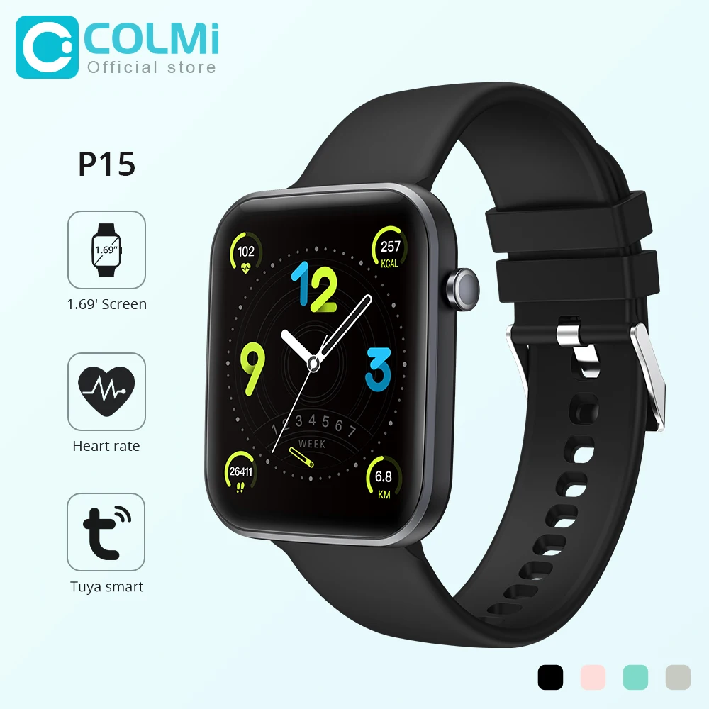 

COLMI P15 1,69-дюймовые Смарт-часы для мужчин, полносенсорный фитнес-трекер, умные часы IP67, водонепроницаемые женские умные часы для телефона Xiaomi