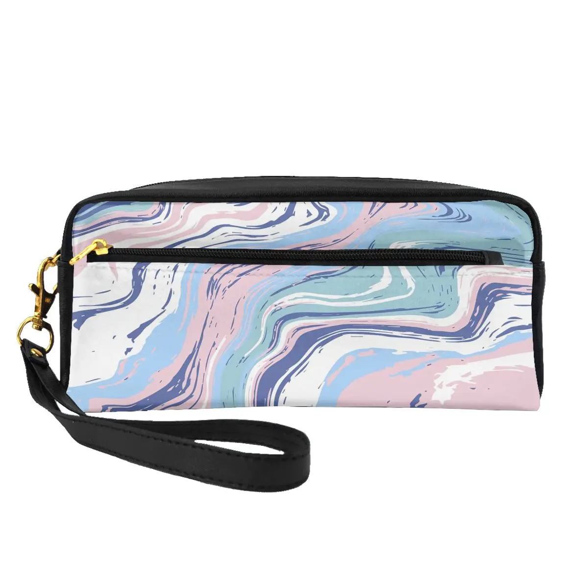 

Мраморные кожаные Органайзеры для хранения красочная абстрактная Организация косметичка для дома для девочек косметички