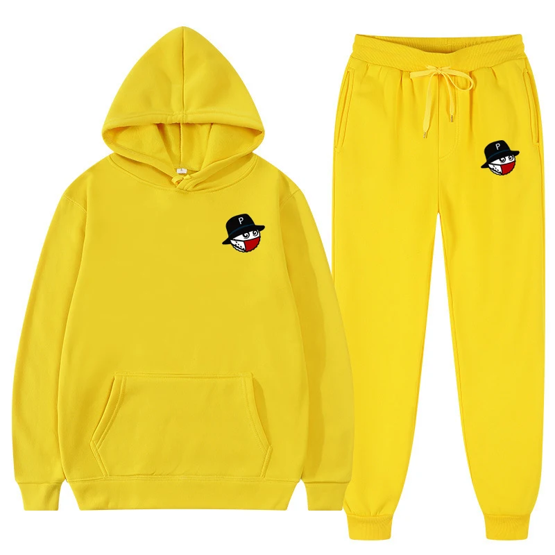 

Golf 2023 New Spring Men's Women Solid Long Sleeved Hooded Sweatshirt Pant Set Casual Warm Hoodies Tracksuit Sport Male Sets