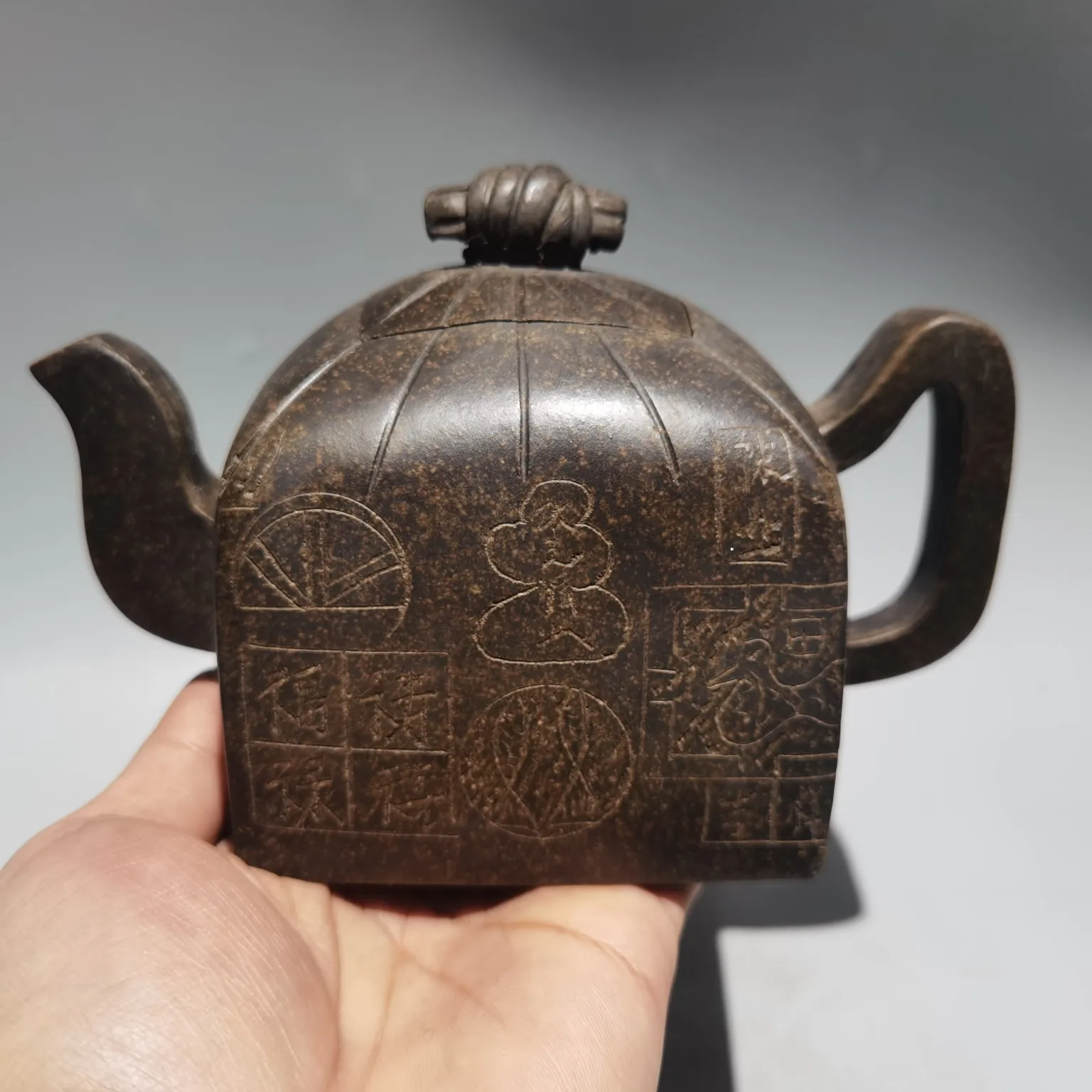 

6"Chinese Yixing Zisha Pottery China India classical teapot kettle downhill mud Teapot Pot Tea Maker Office Ornaments