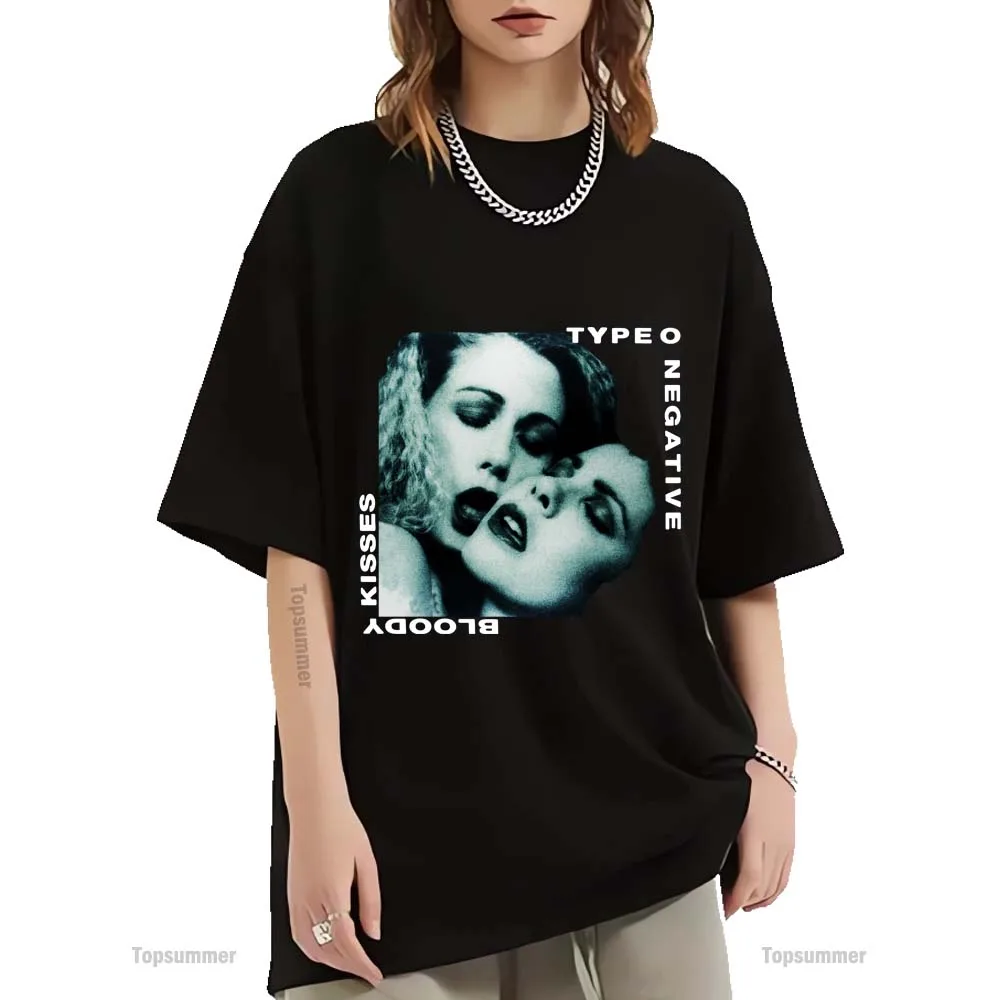 

Type O Negative Bloody Kisses T-Shirt Mens Womens Punk Rock Short Sleeves T Shirt Peter Steele Streetwear Oversized Tee Shirt