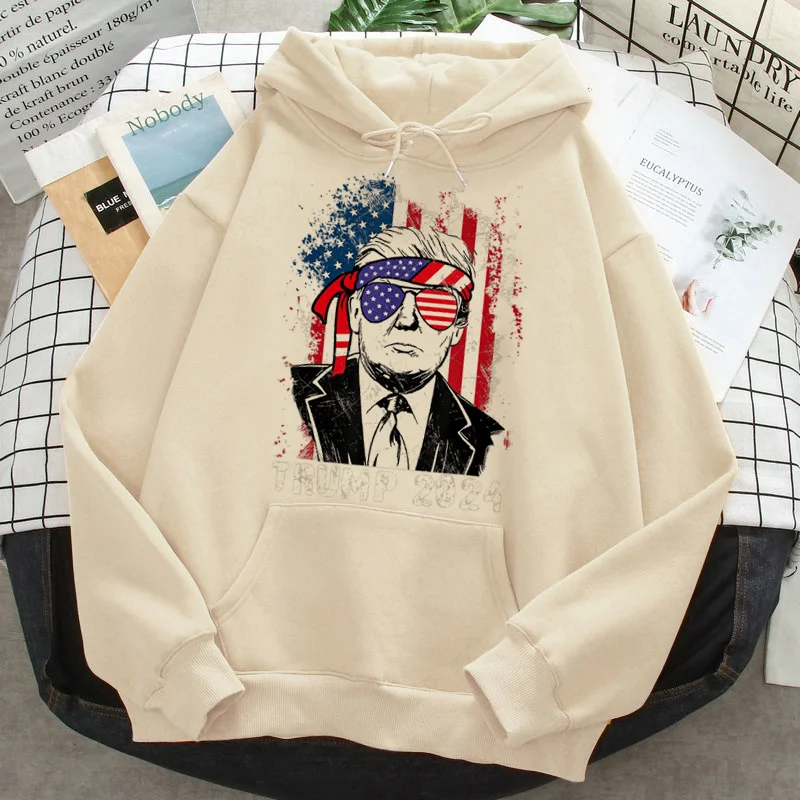 

trump 2024 hoodies women y2k aesthetic Korea streetwear grunge women sweatshirts clothing graphic streetwear