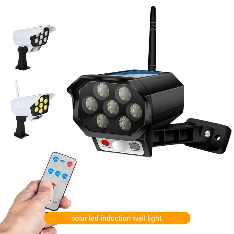 

Solar led induction wall light simulation monitoring fake camera anti-thief street light remote control wireless monitoring