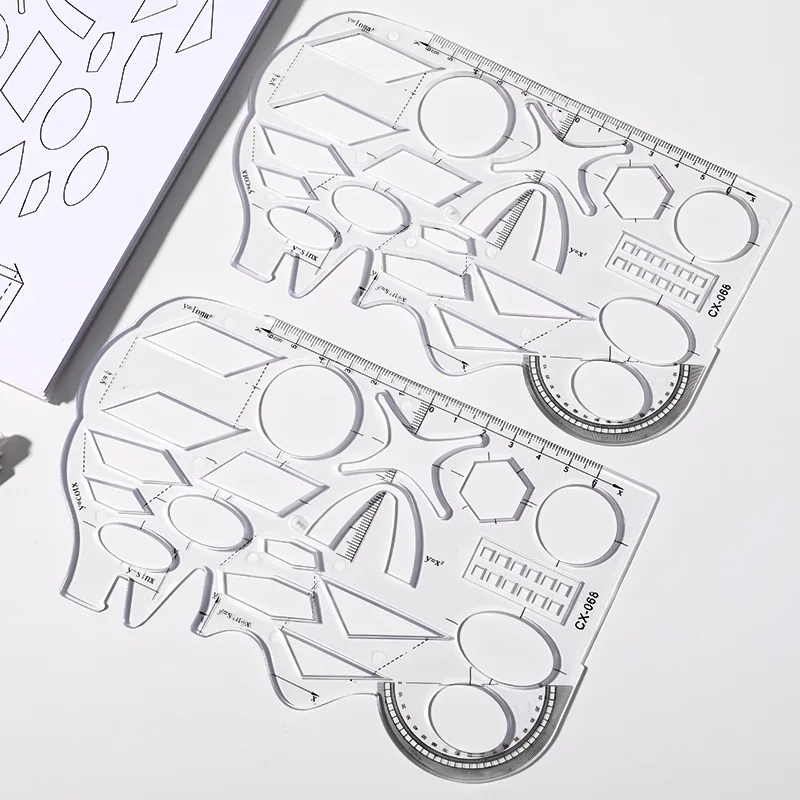 

Многофункциональный шаблон для рисования, художественный дизайн, строительная архитектура, стерео геометрия, круг, черчение, измерительные весы, линейка