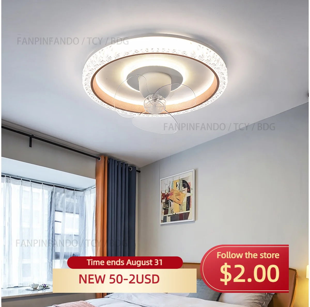 

Modern Ceiling Fan With Led Light For Living Dining Room Bedroom Study Ring LED Ceiling Light Fan Lamp Gold/Black/Grey Fixtures