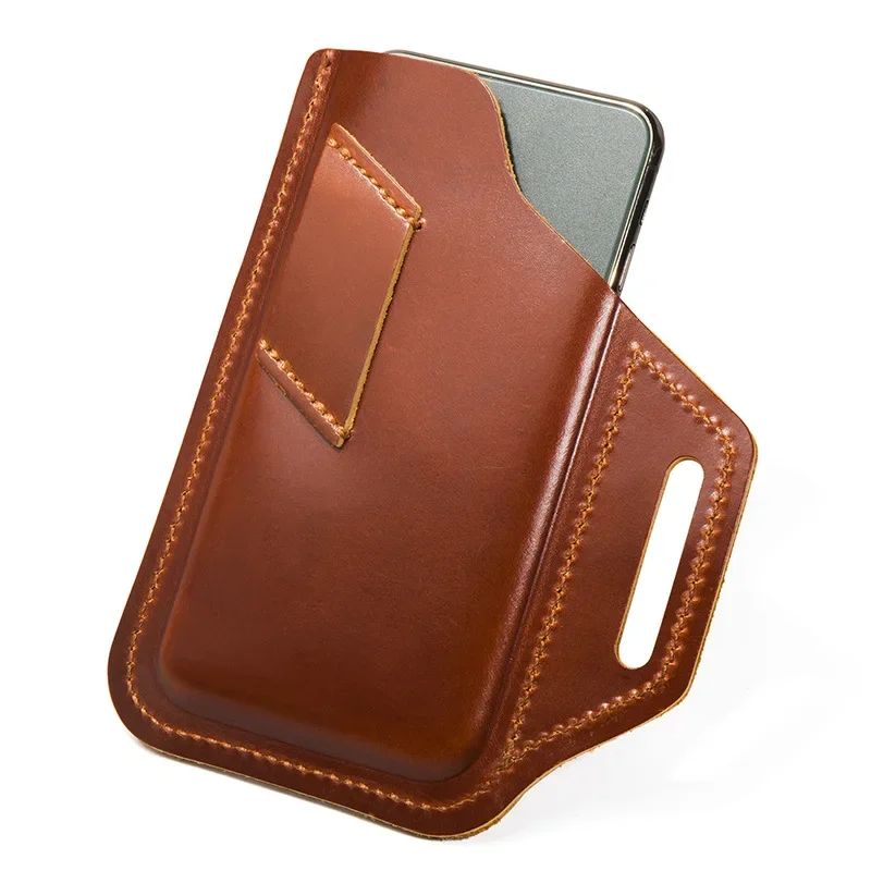 

Genuine For Belt Bag Loop Wallet Leather Case Inch Anti-theft Phone Case Holster Waist 6-7.5 Cellphone Pouch Phone