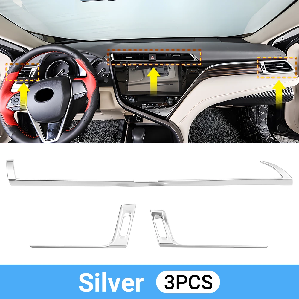 Для Toyota Camry XV70 70 2018 2019 2020 Автомобильная внутренняя Передняя консоль приборная панель вентиляционная решетка рамка отделка полоса наклейки