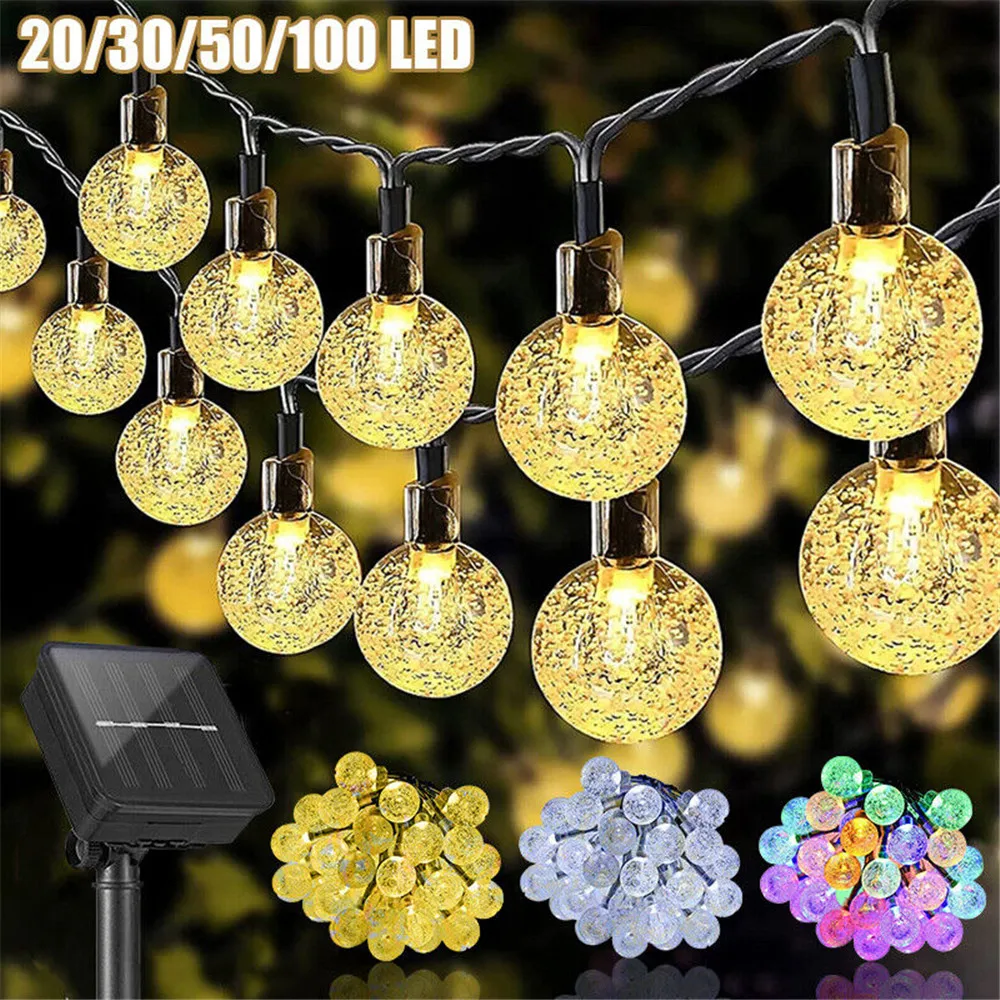 

Garden Solar Fairy String Lights 20/30/50/100 LED Outdoor Crystal Ball Light
