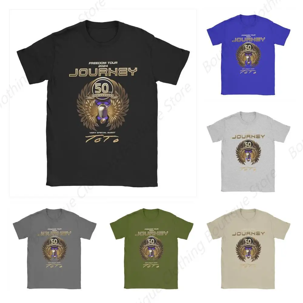 Summer Men Women Freedom Tour 2024 Journey Rock Band Toto Shirt Apparel Pure Cotton Tops T-shirt Funny Tee