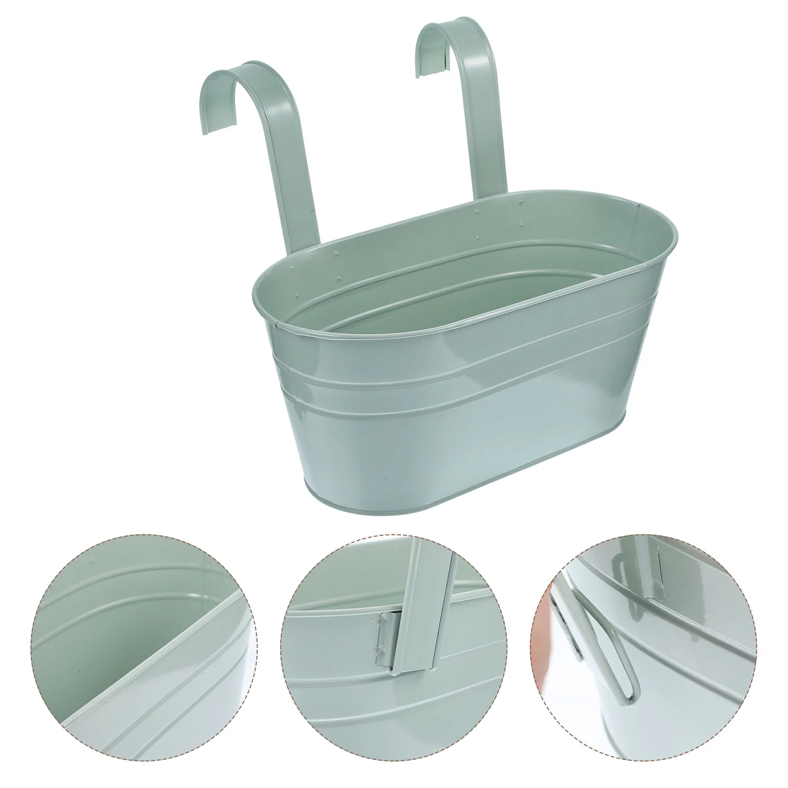 

Flower Hanging Planter Pot Wall Bucket Pots Railing Metal Planters Balcony Holder Fence Garden Iron Box Rail Over Mounted Vase