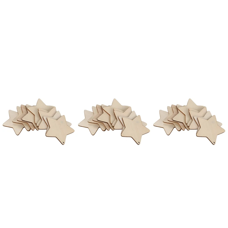 

30 X деревянные Звездные формы, простые деревянные бирки с отверстием (10 см)