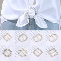 fashion corner knot buckle pearl rhinestone buckle ring waist buckle light luxury beautiful exquisite clothing accessories