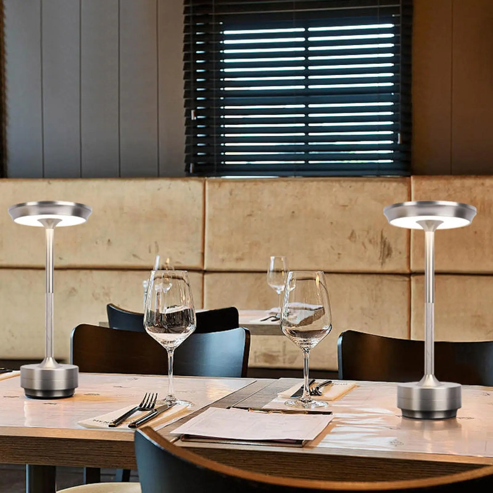 

Rechargeable Cordless Desk Lamp, Portable Modern Aluminium Led Dimmable Restaurant Table Lamp For Hotel Bar Dinning Room D5i5
