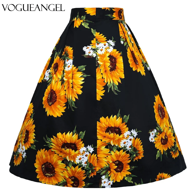 2021 в винтажном стиле Сезон лето Повседневная юбка размера плюс с цветочным