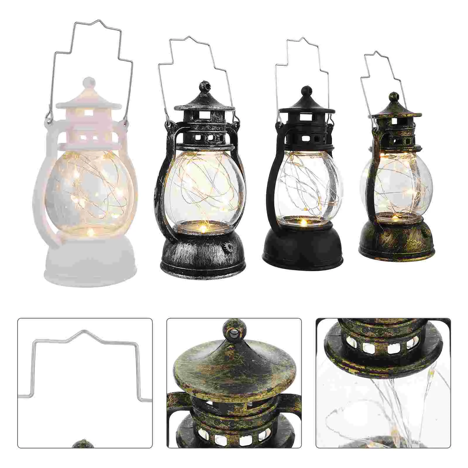 

Lantern Hanging Lights Light Metal Oil Vintage Wire Kerosene Solar Lampstrings Starry Fairy Led Wind Garden String Outdoor