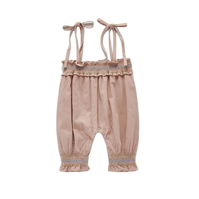 2022 весенний Детский комбинезон для девочек пуловер цвета хаки с бантом на