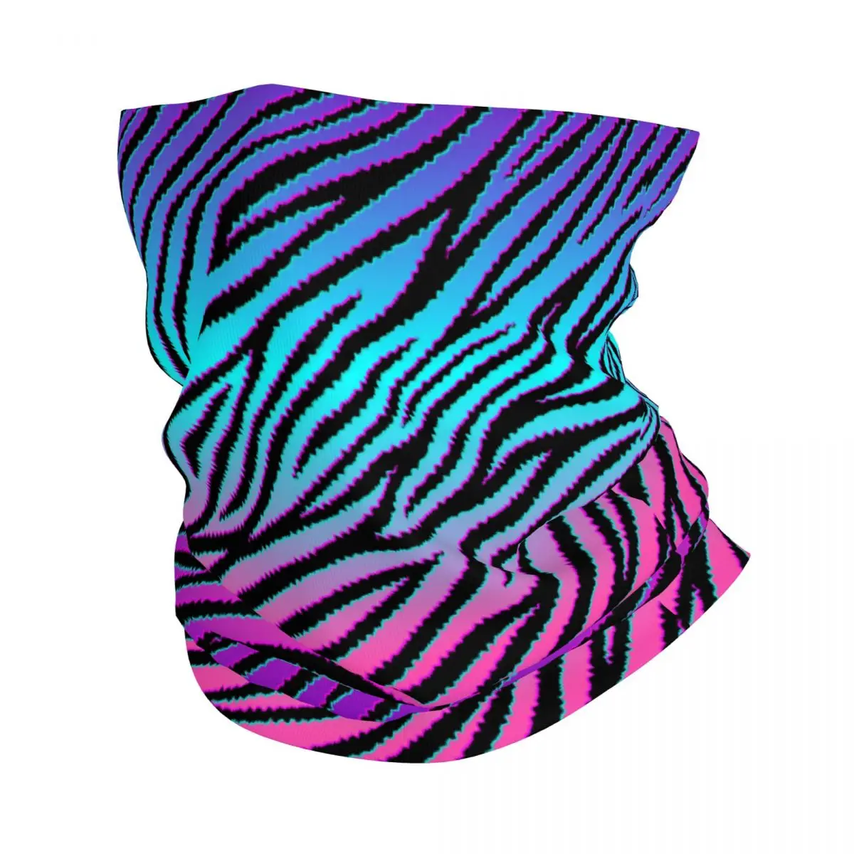 

Zebra Skin Colorful Pattern Animal Bandana Neck Gaiter Printed Balaclavas Wrap Scarf Multi-use Cycling Running for Men Women