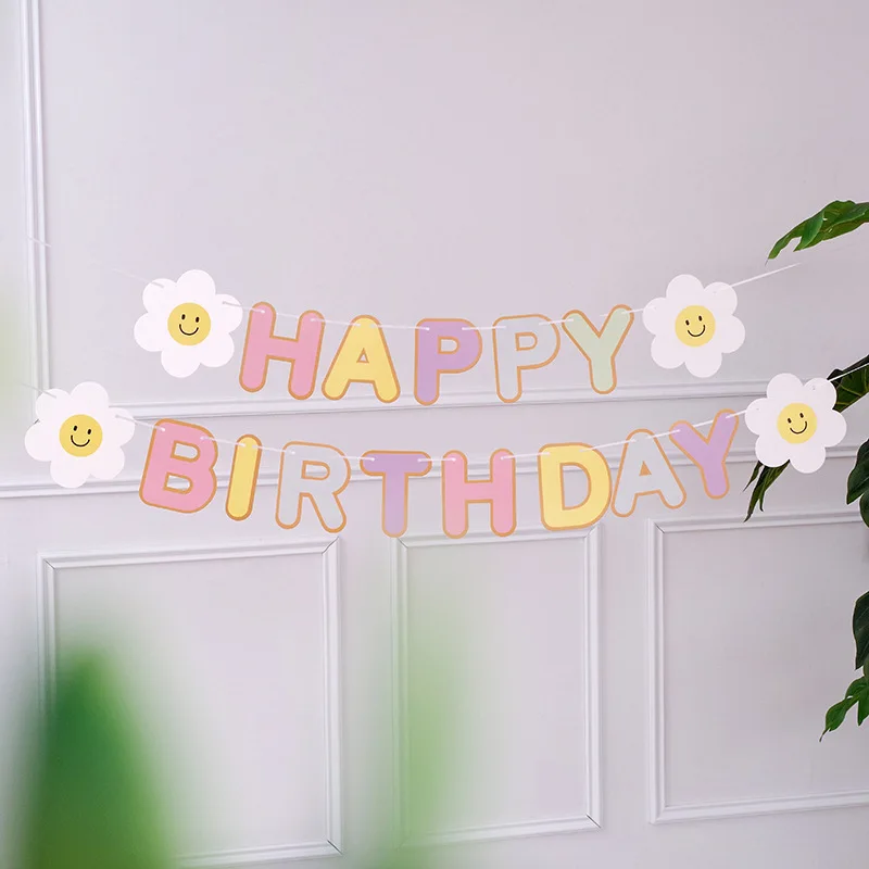 

Small White Daisies Ins Small Daisy Flag Flower White Flower Garland Daisy Flag Gender Reveal Banner Baby Shower Wedding Decor