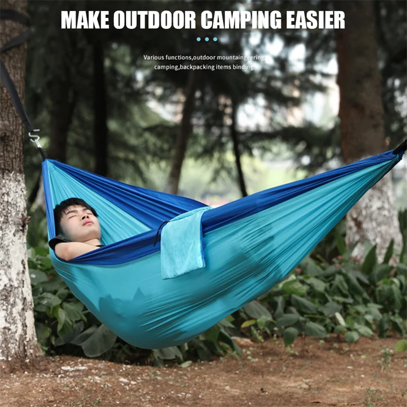 

Outdoor Nylon Hammock Anti-Rollover Swing Portable Children Adult Camping Waterproof Durable Survival Double Leisure Bed