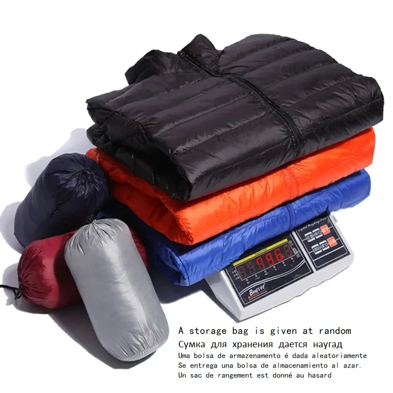 Men's Four Seasons Ultra Lightweight Packable Down Jacket Water and Wind-Resistant Breathable Coat Big Size Men Hoodies Jackets