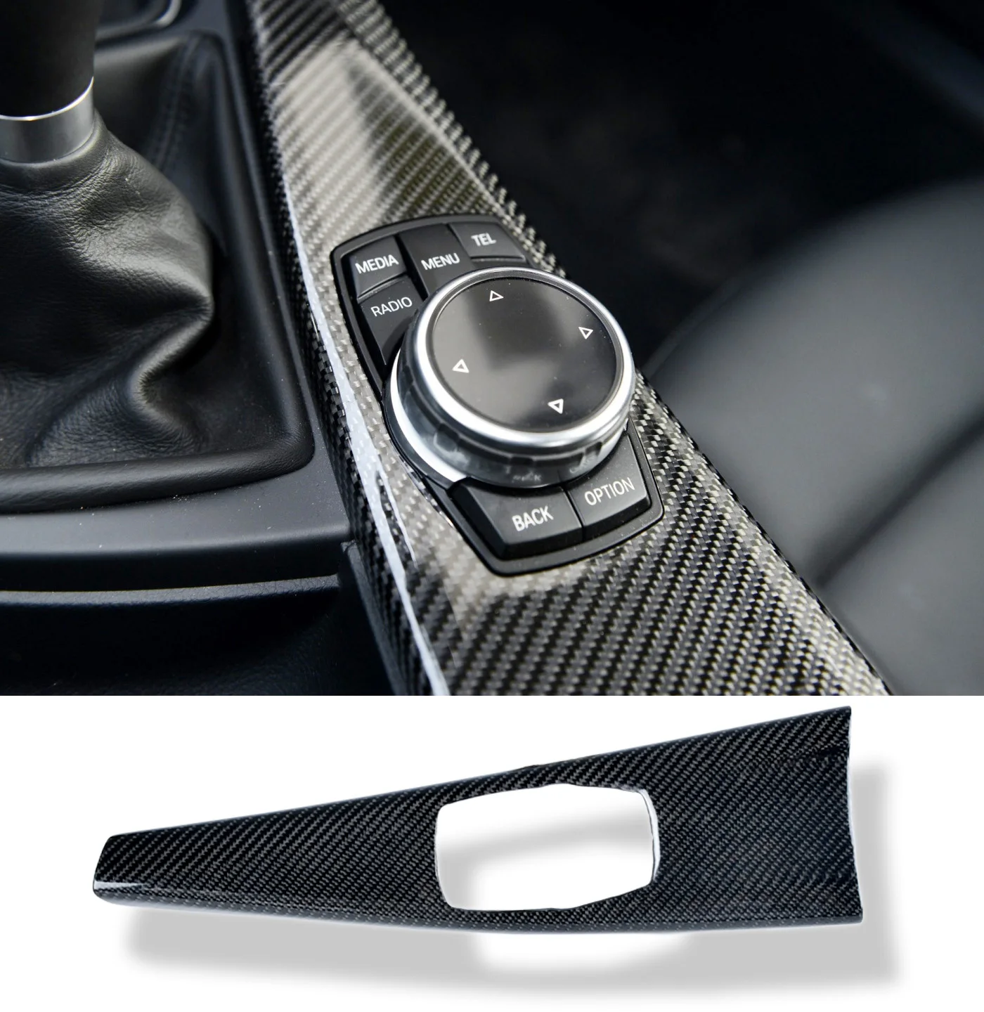 

For BMW 3 4 Series F30 Real Carbon Fiber Center Control Panel/Gear Shift Panel /Inside Door Handle/Multimedia Control Cover Trim