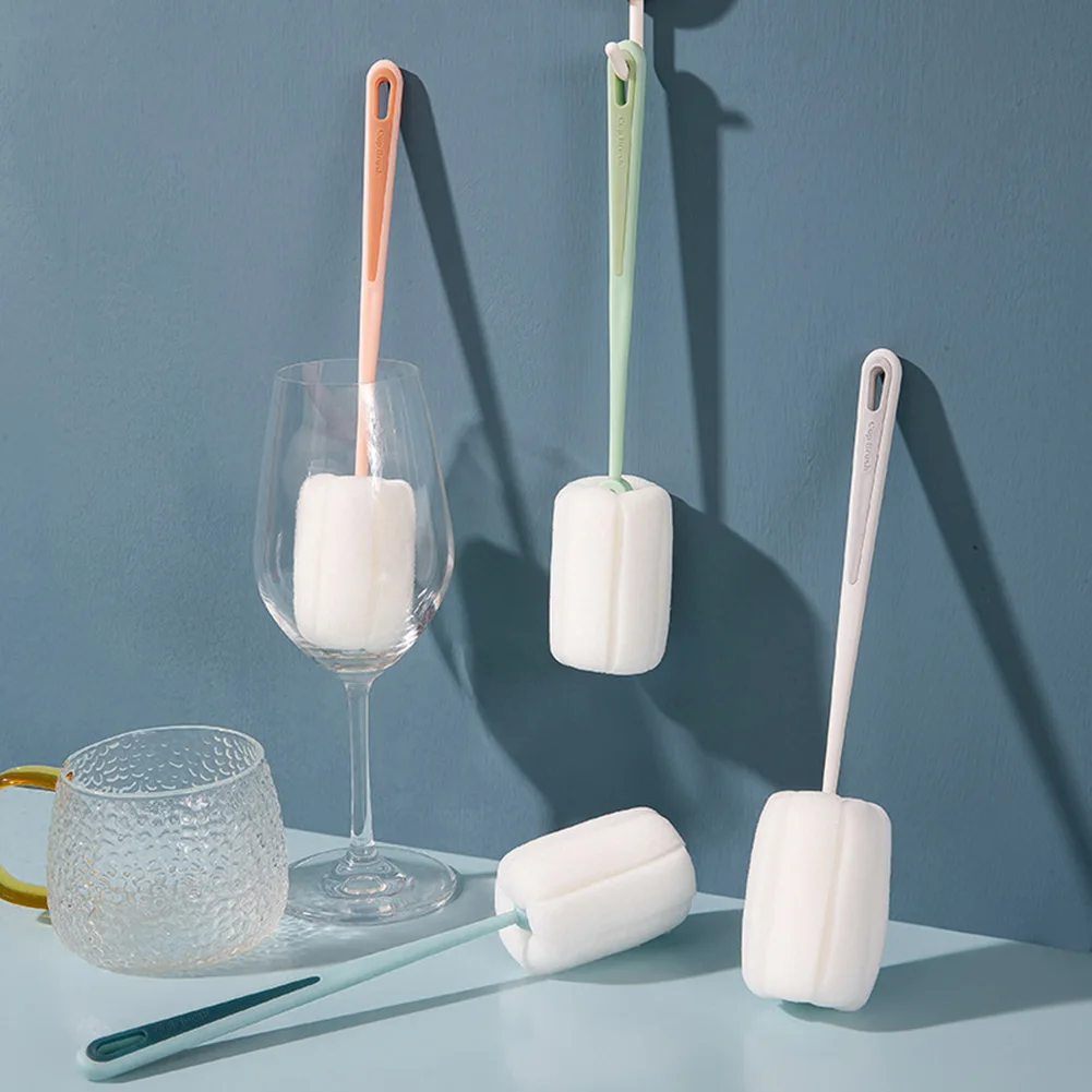 

1 Pcs Soft Sponge Cup Brush, Long Handle Sponge Bottle Brush Drink Wineglass Bottle Glass Cup Washing Cleaning Kitchen 2022 New