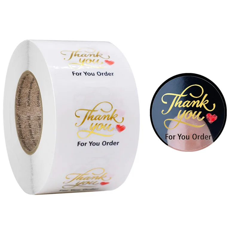 

1 дюймовая Золотая фольга, 500 шт., спасибо, упаковочные наклейки для творчества, Подарочный декор, герметичная этикетка для конвертов, спасиб...