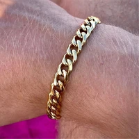 jewelry stainless steel fashion mens cuban wide chain classic mens bracelet