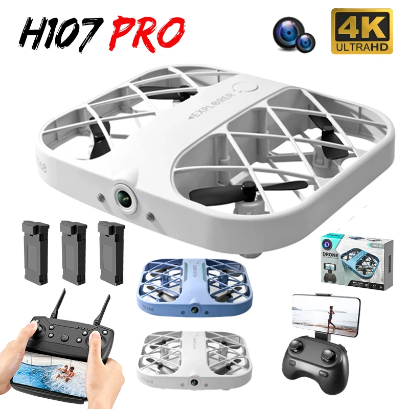 

2022 New H107 Drone Wifi FPV Drones with Camera HD 4K Remote Control Helicopter Plane Pocket Quadcopter Christmas Gift for Boys