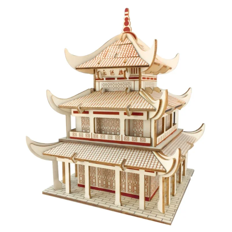 3D деревянные головоломки для взрослых Yueyang Tower модели зданий Kit модель китайской
