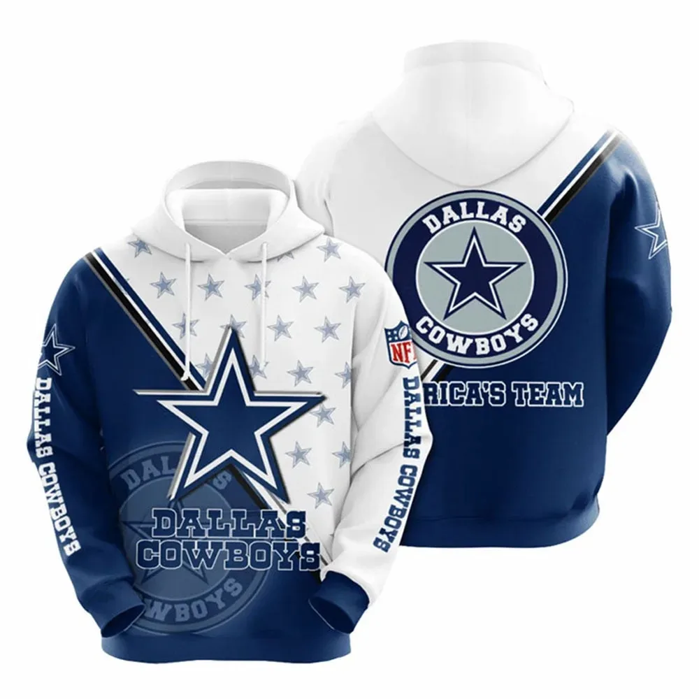 

2023 New American Football 3D Dallas Cowboys Surrounding Fashion Trend Hoodie Digital Print Loose Casual Sports Pullover Sweater