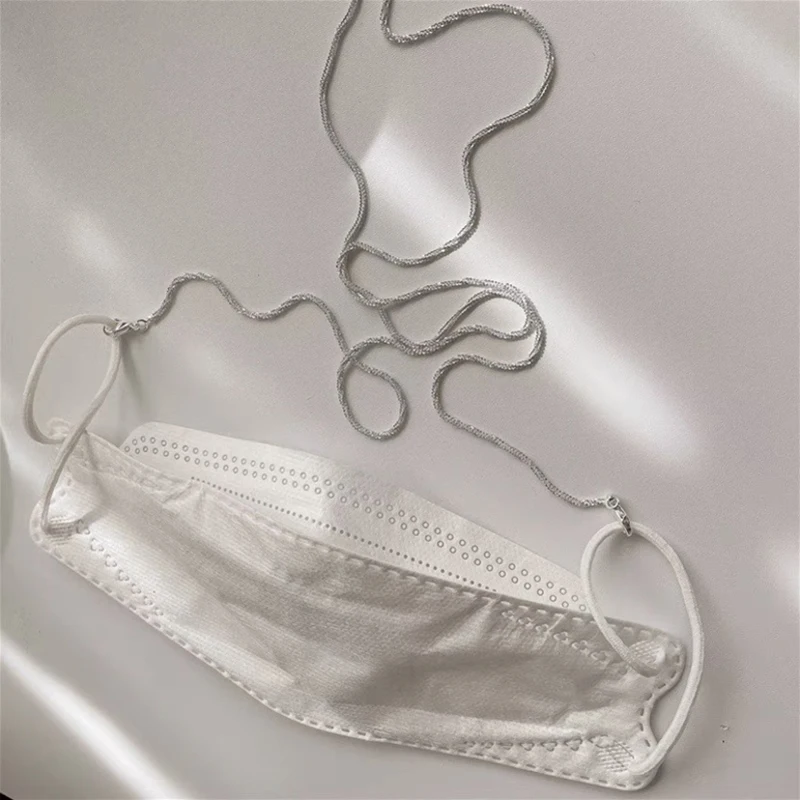 Цепочка для очков с блестящими линзами женская шнур из нержавеющей стали защитой