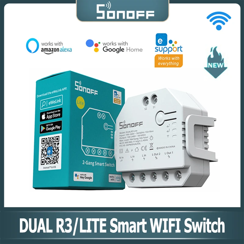 Смарт-переключатель SONOFF DUAL R3 Lite с поддержкой Wi-Fi |