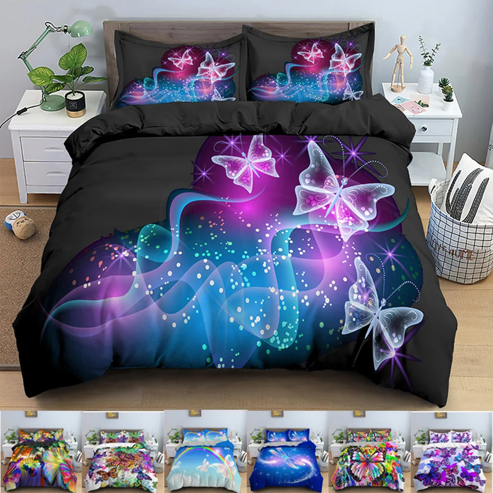 

Kids Children Crib Duvet Cover Set & Pillowcase Galaxy Butterfly Bedding for Baby Edredones Niños Girls Princess Quilt Cover