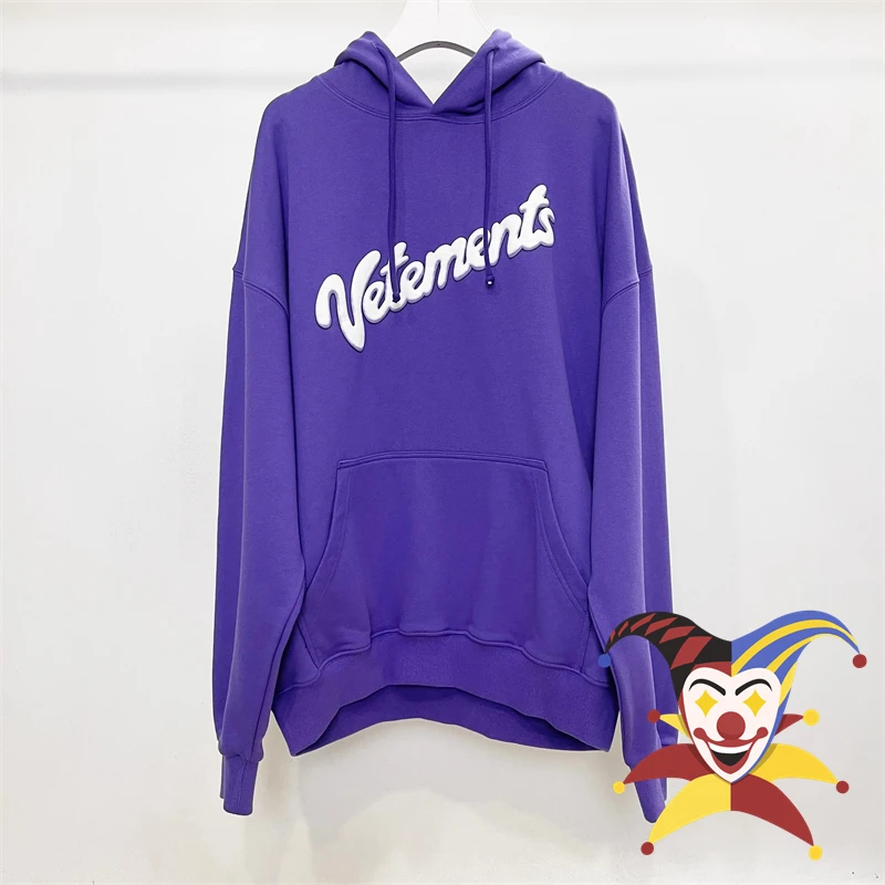

Purple Vetements Hoodie Men Women Embroidery VTM Hooded Pullovers