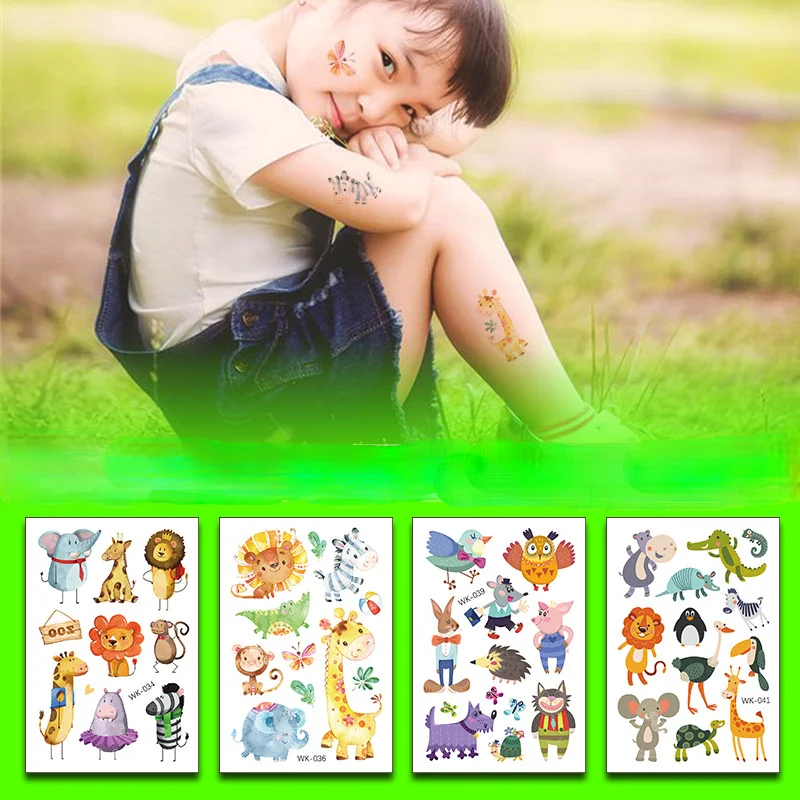 

Tattoo Sticker Kawaii Children Dinosaur Temporary Fake Arm Face Kids Cartoon Aesthetic Anime Animal Cute for Child Self-adhesive