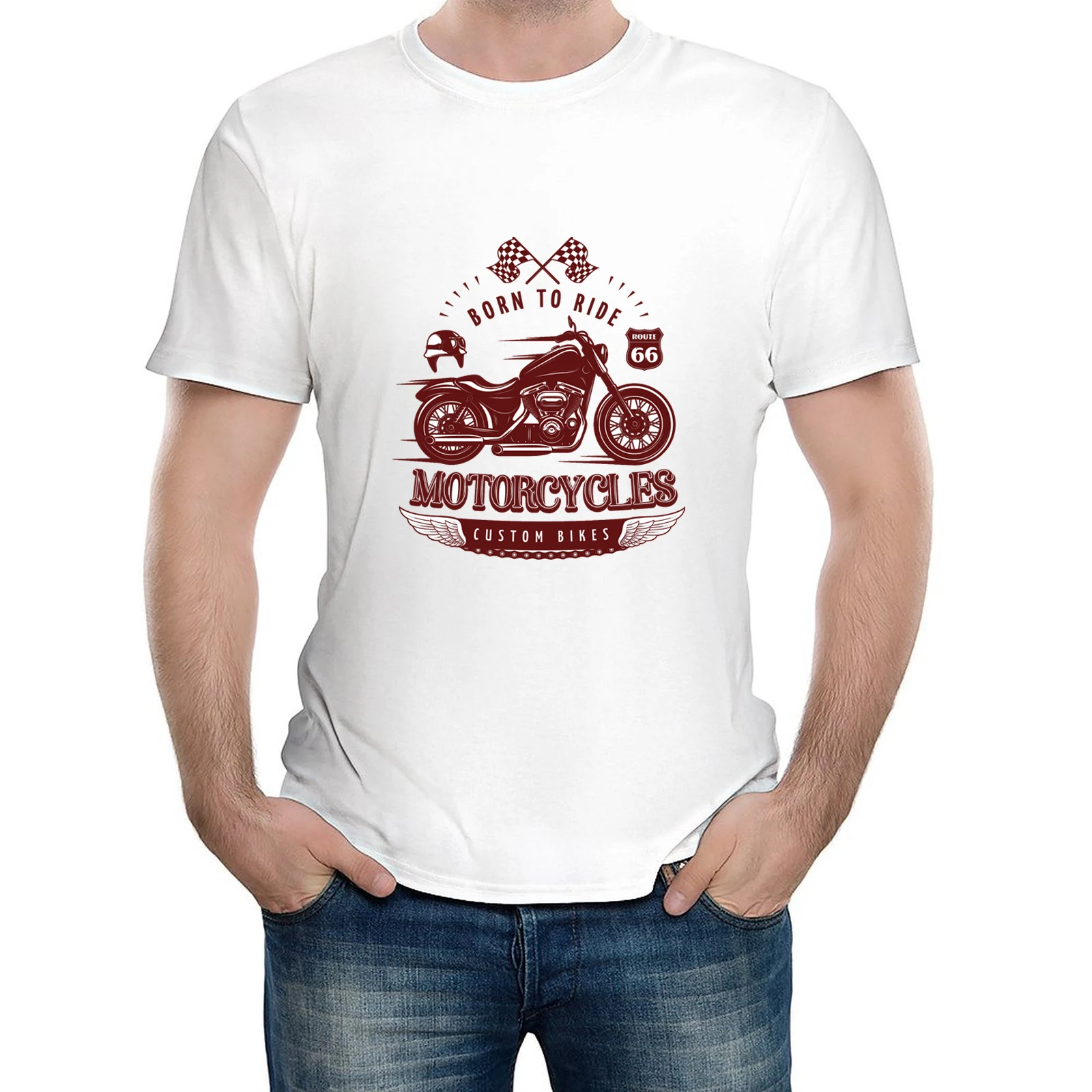 

Funny Bike I Ride So I'm Long Print T-Shirt Summer Men's Short Sleeve Bike Print White Casual Top Hip Hop Boys T Shirt