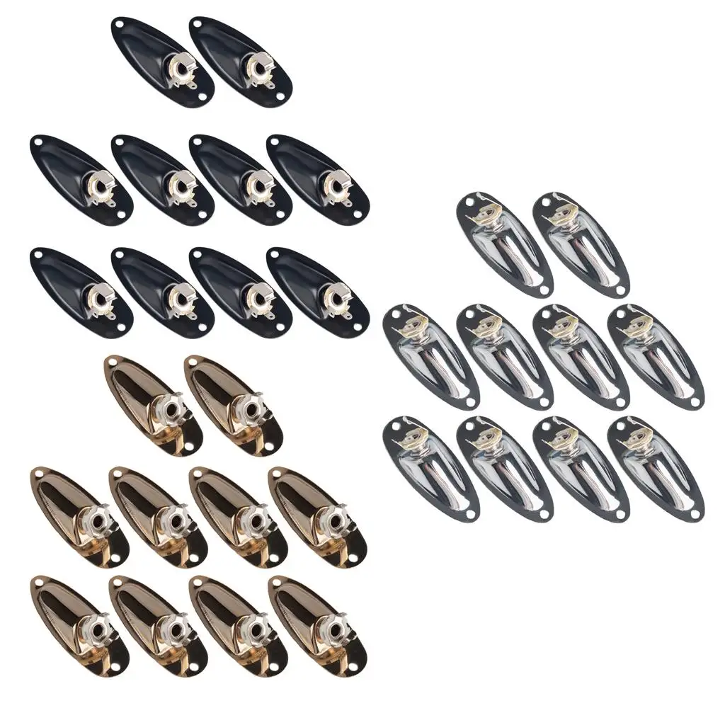 

10 Pieces Boat Input Output Jack Plate Socket for Electric Guitar