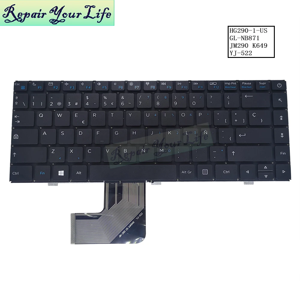 

Испанская клавиатура для Prestigio Smartbook 133S PSB133S01 PSB133S01CFH JM-290 US KJK649 YJ-522 испанские запасные клавиатуры для ноутбука
